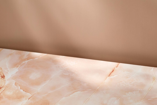 Pusta pusta scena minimalne różowe beżowe marmurowe tło do prezentacji produktu Beżowa ściana Design