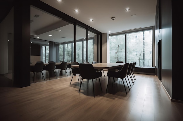 Pusta sala spotkań w nowoczesnym minimalistycznym biurze