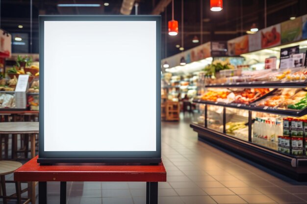 Pusta tablica cen Mock up tablica reklamowa w supermarkecie lub restauracji.