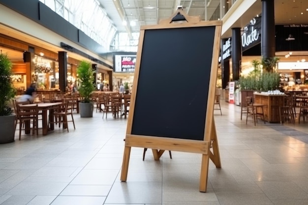 Pusta tablica reklamowa Pusty znak sklepu restauracyjnego lub menu w centrum handlowym Generacyjna sztuczna inteligencja