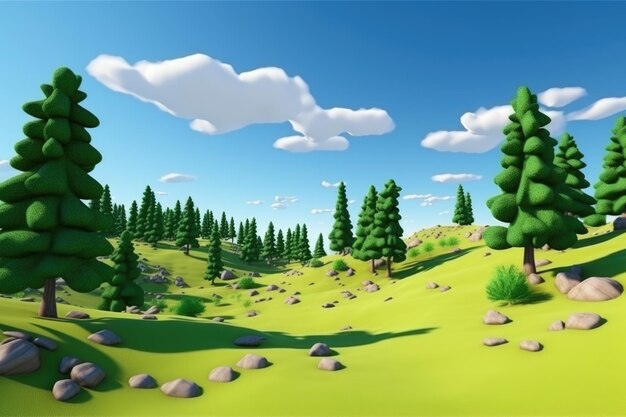 Zdjęcie pusta tapeta z kreskówek 3d dla dzieci i animacji