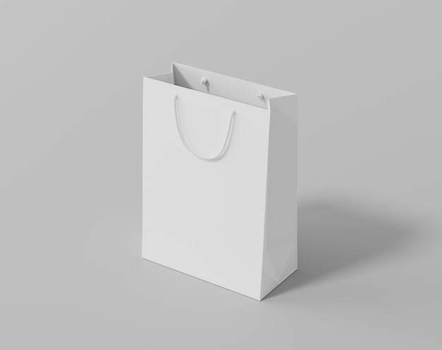 Pusta torba na zakupy do znakowania białej papierowej torby