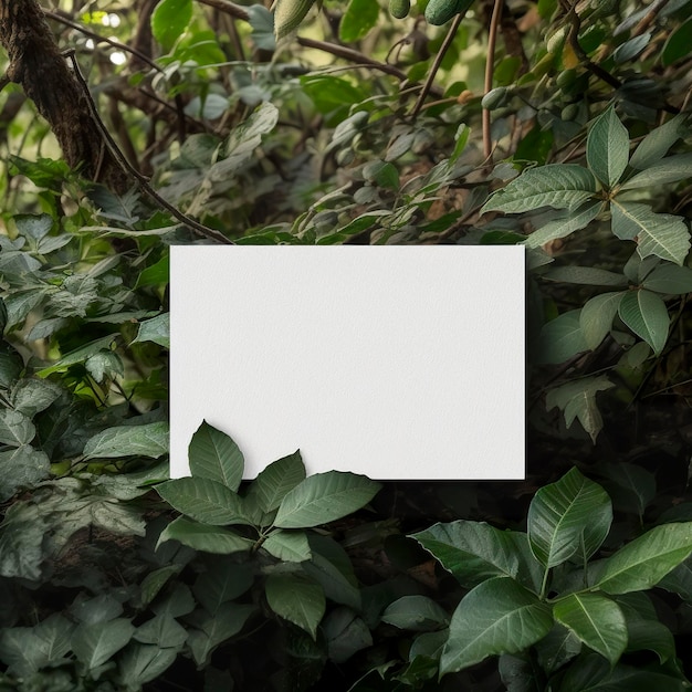 Zdjęcie pusta wizytówka na zielonym tle generatywna sztuczna inteligencja