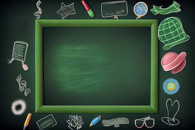 Pusta zielona szkolna tablica generatywna Ai
