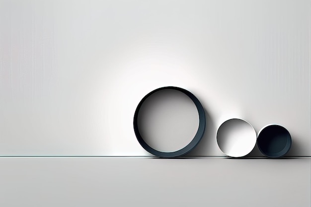 Puste białe abstrakcyjne pomieszczenie ze szklaną powierzchnią z betonową ścianą 3d render 3d illustrationem