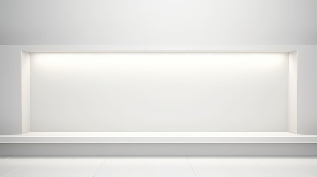Puste białe pomieszczenie z światłem z okna 3d rendering