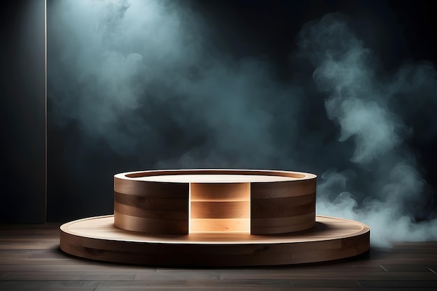Puste drewniane cylindryczne kształty wyświetlacza produktów Podium Stand do pokazywania lub projektowania pustych