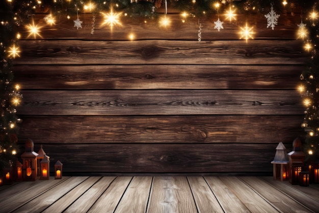 Puste drewniane tło Boże Narodzenie