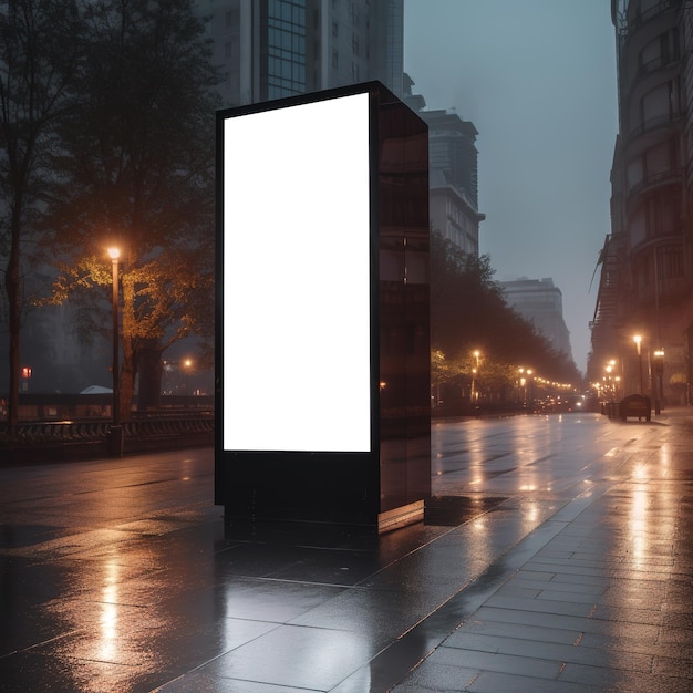 Puste reklamy lightbox i rozmyte widoki ulic miejskichxAxA