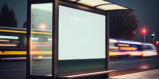 Pusty baner reklamowy w mieścieGenerative AI
