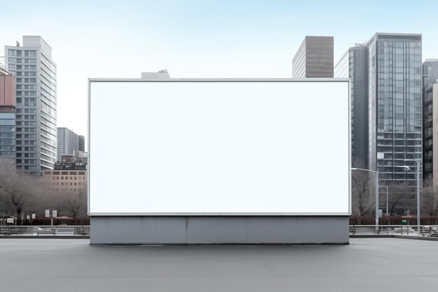 Zdjęcie pusty biały ekran wyświetlany na miejskim billboardzie w ciągu dnia