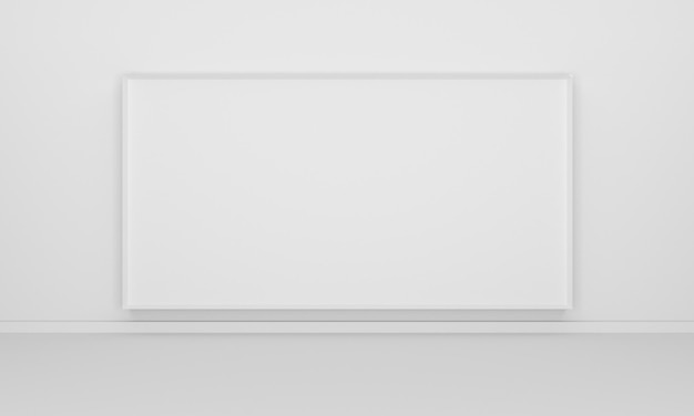 Pusty Biały Na Białej ścianie Renderowania 3d
