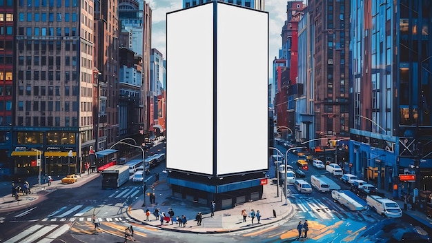 Pusty biały panel reklamowy w mieście
