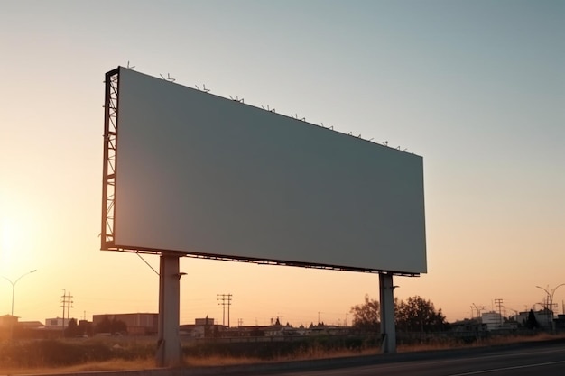 Pusty billboard na poboczu drogi