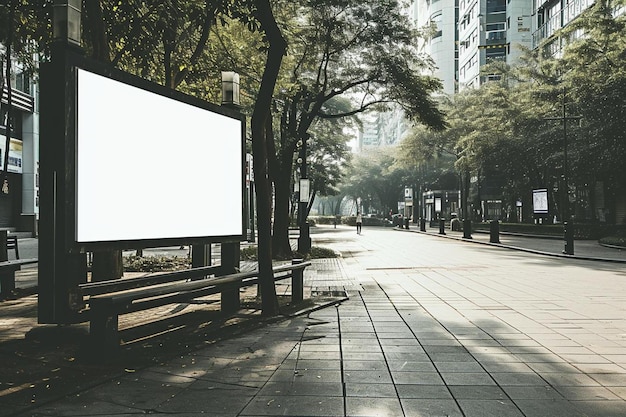 Zdjęcie pusty billboard na poboczu ulicy miejskiej