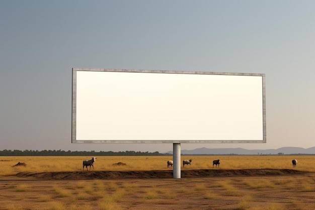 pusty billboard na środku pustyni