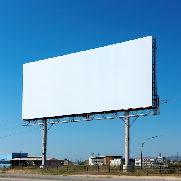 Pusty billboard na tle błękitnego nieba