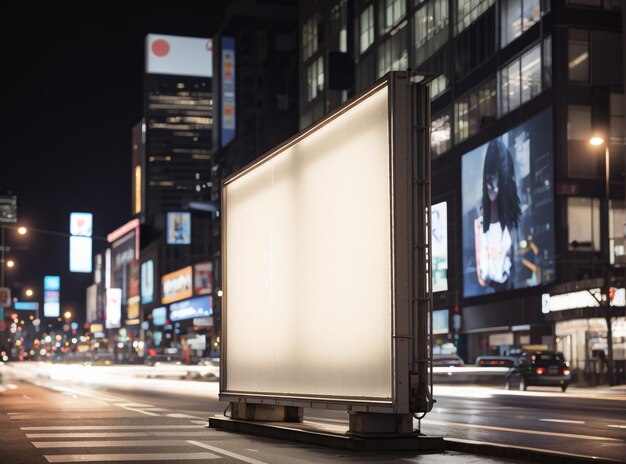 Pusty billboard reklamowy na poboczu drogi przy ruchliwej drodze, wersja 7