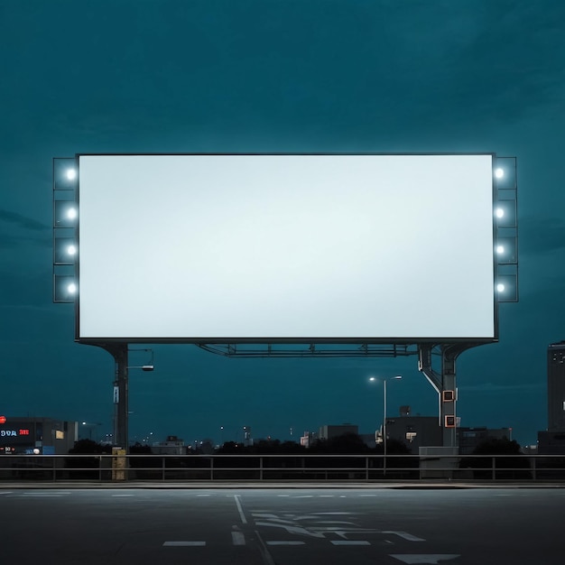 Pusty billboard reklamowy zanurzony w obrazie wiejskiej sceny z przestrzenią do kopiowania
