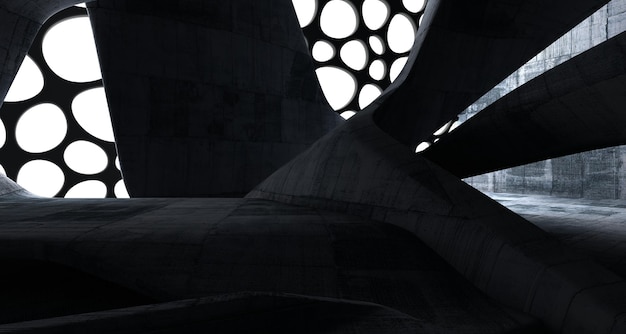 Pusty ciemny abstrakcyjny beton gładkie wnętrze Architektoniczne tło 3D ilustracji