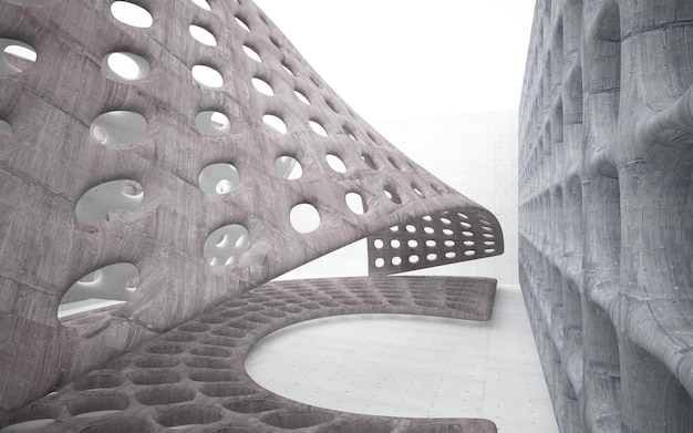 Pusty ciemny abstrakcyjny beton gładkie wnętrze Architektoniczne tło Ilustracja 3D i renderi