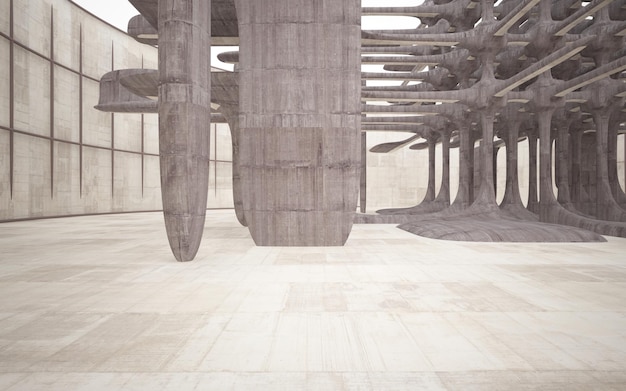 Pusty ciemny abstrakcyjny beton gładkie wnętrze Architektoniczne tło ilustracji 3D i renderowania