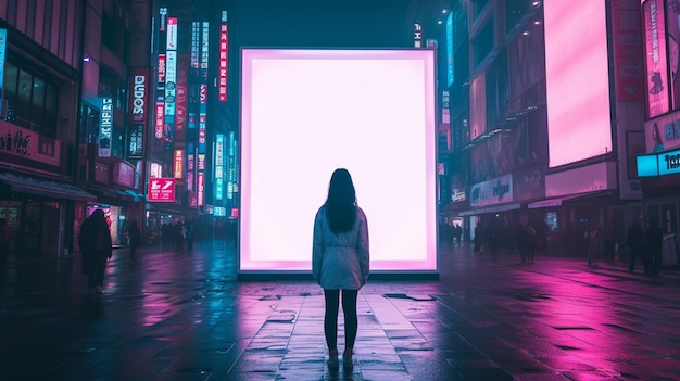 Pusty cyfrowy ekran w kolorze neonu