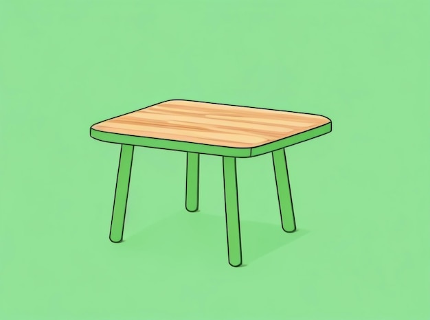 Zdjęcie pusty drewniany stół na zielonym tle