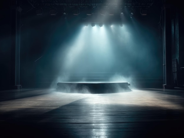 pusty etap tło scena reflektor obręczy światło podium mgła chmura koncert parkiet taneczny