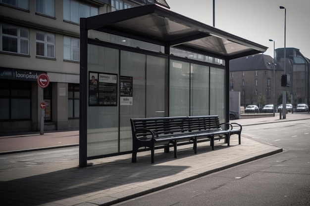 Zdjęcie pusty parking przystanek billbord