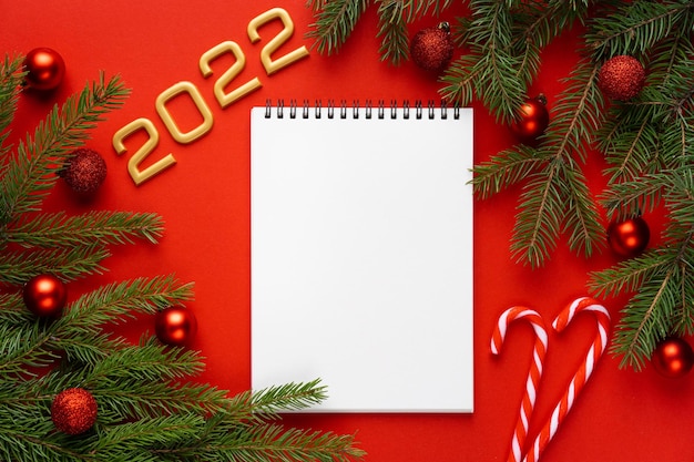 Pusty Tekst Boże Narodzenie I Nowy Rok Koncepcja Długopis I Notatnik Z Pustą Kartką Miejsca Na święta Bożego Narodzenia