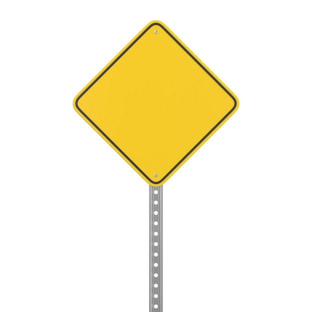Pusty znak drogowy żółty