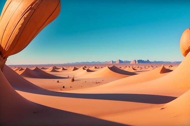 pustynia gobi żółty piasek przyroda pejzaż pustynna tapeta ilustracja światowej sławy