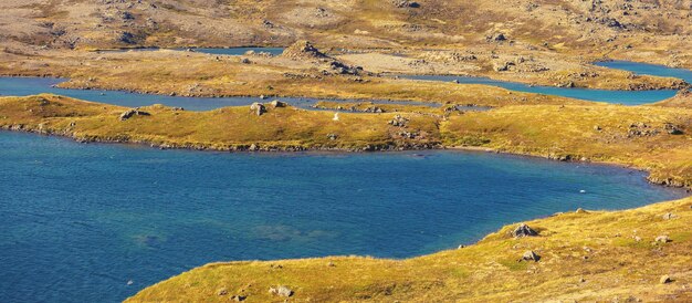 Pustynia piękna surowa natura północnej Norwegii Europa Horyzontalna flaga