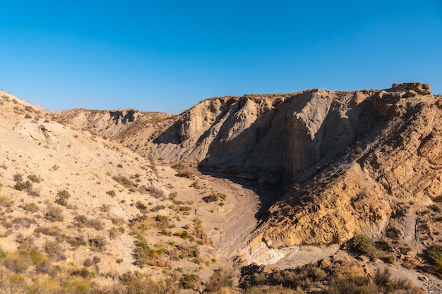 Pustynia Tabernas, prowincja AlmerÃƒÂ, Andaluzja. Na trekking po Rambla del Infierno