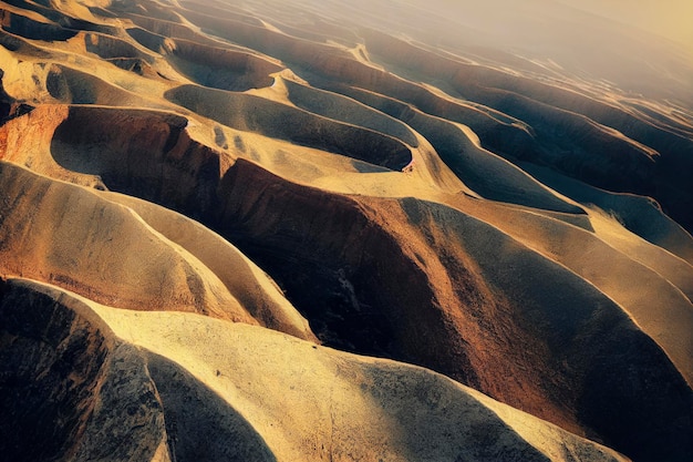 Pustynny krajobraz pustyni ilustracja terenu piasku