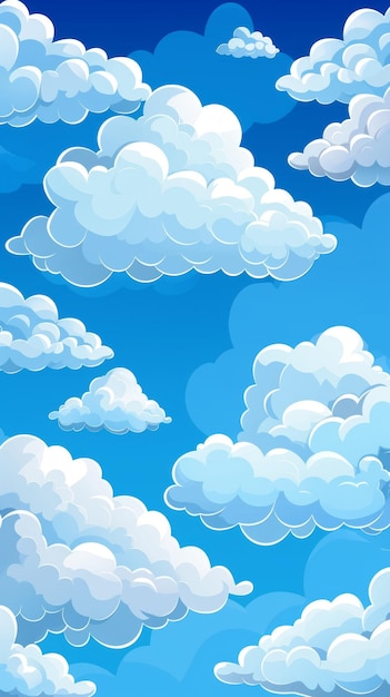 Zdjęcie puszkowe białe chmury na niebieskim niebie