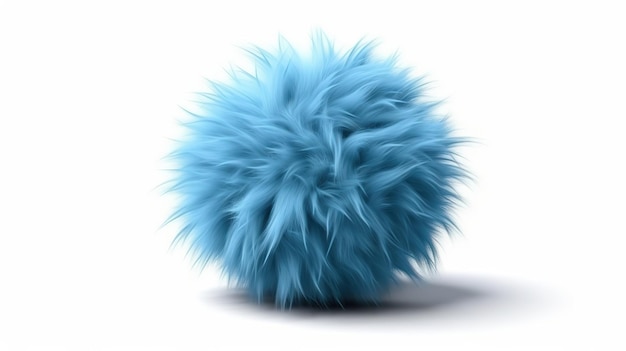 Zdjęcie puszysta piłka owłosiona niebieska kula generacyjna sztuczna inteligencja
