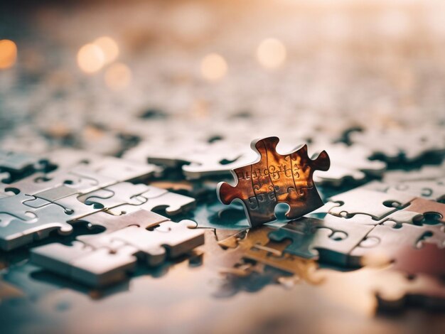 Zdjęcie puzzle całość photoreal brakująca część puzzle stock photo