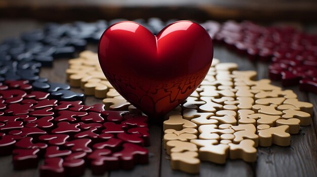Zdjęcie puzzle pieces love heart (piece układanki miłości serca)