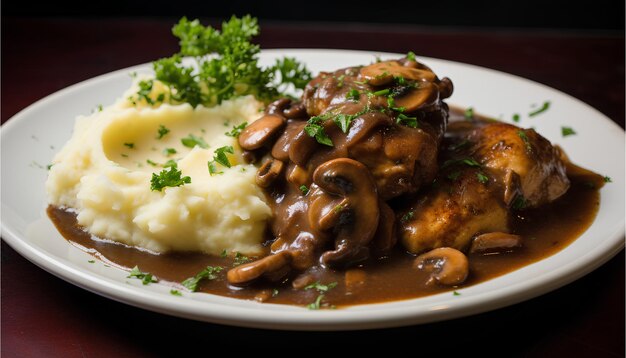 Pyszna francuska wołowina bourguignon coq au vin wołowina gulasz fotografia jedzenia