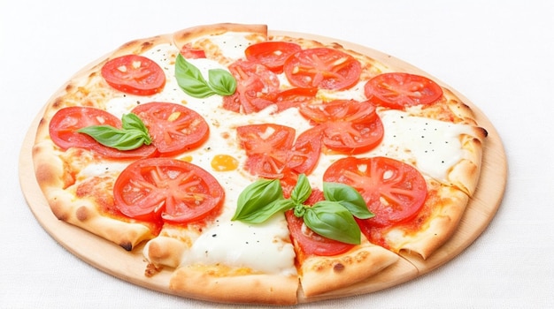 Pyszna pizza Margherita na białym talerzu