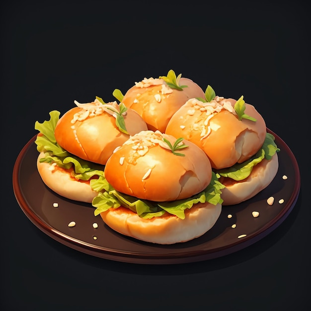 Pyszne ciasto burgerowe jedzenie Fotografia HD 4k tapeta tło ilustracja