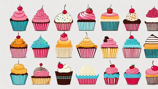 Zdjęcie pyszne dekoracje do cupcake'ów