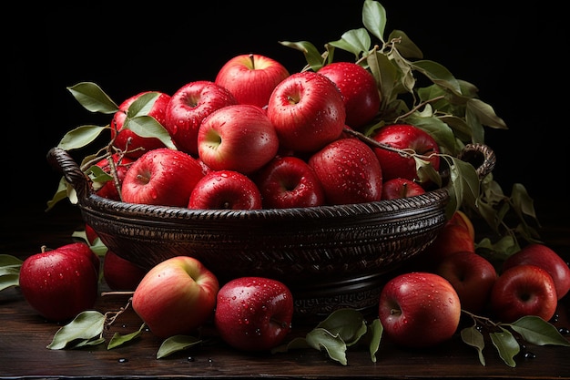 Pyszne i umiejętne martwe życie czerwonych jabłek