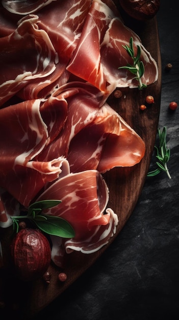 Pyszne Jamon Produkt Mięsny Pionowe Tło