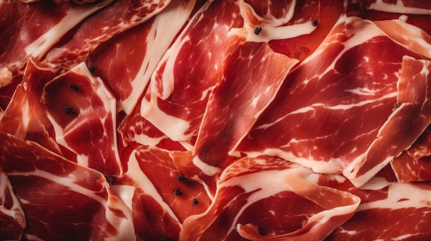 Pyszne Jamon Produkt Mięsny Poziome Tło