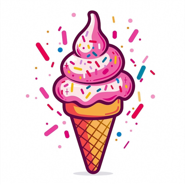 Pyszne lody w waflowym stożku, czekoladowe ciasteczka, dekadentne i smaczne.