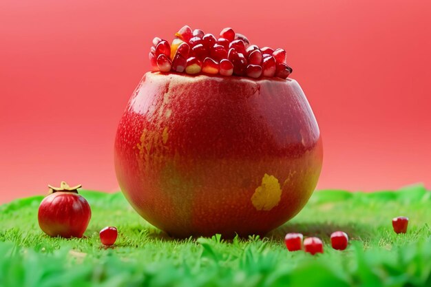 Zdjęcie pyszne owoce granatu tapeta ilustracja tła chińska kuchnia owoce