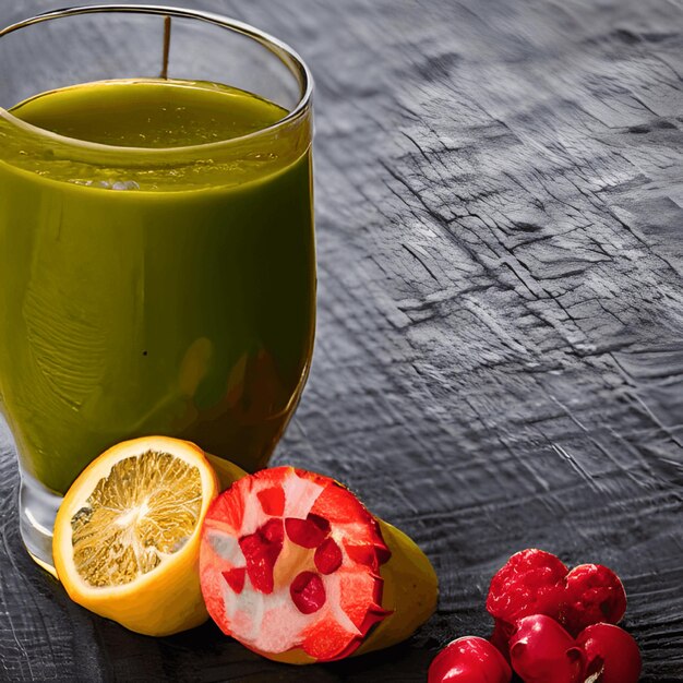 Pyszne owoce i sok z witaminami Zdrowy napój generatywny ai